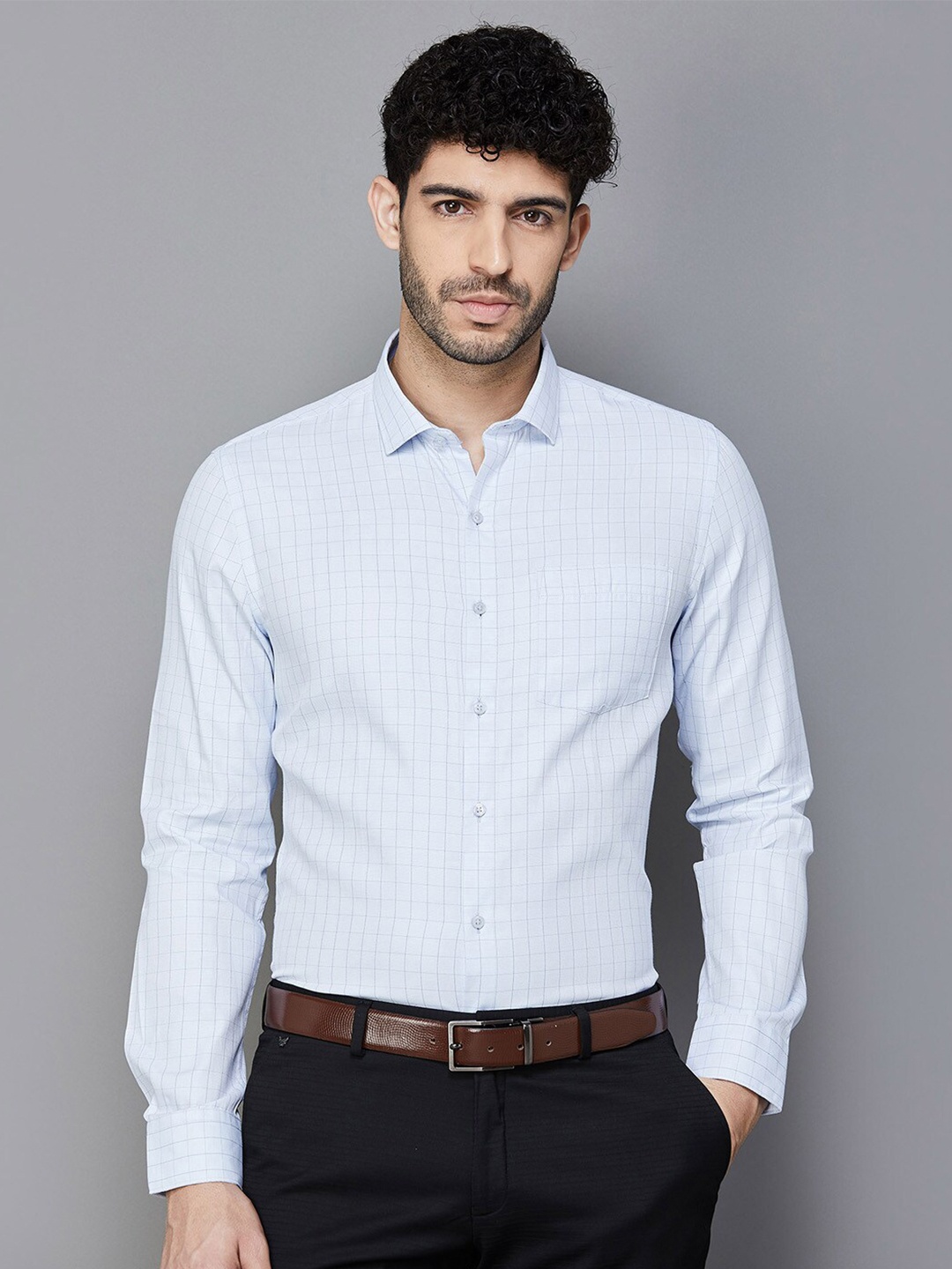 

CODE by Lifestyle Opaque Checked Casual Shirt, Blue