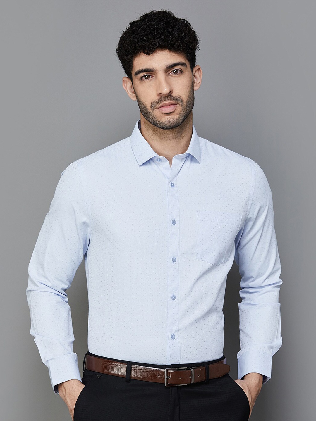 

CODE by Lifestyle Slim Fit Opaque Formal Shirt, Blue
