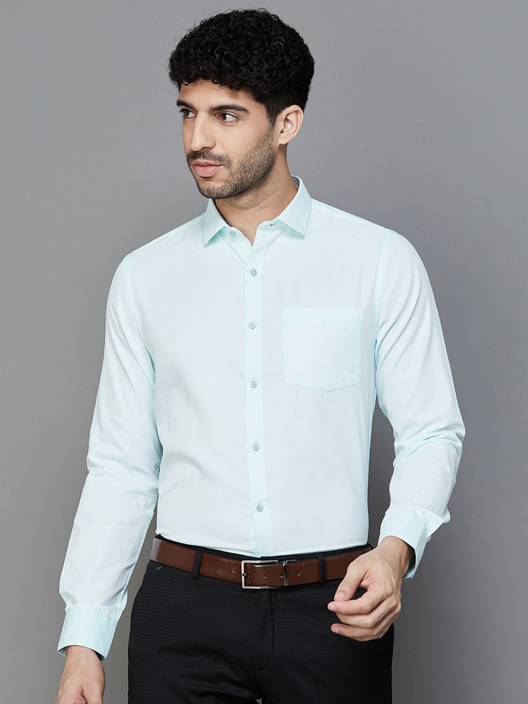 

CODE by Lifestyle Men Slim Fit Opaque Cotton Casual Shirt, Blue