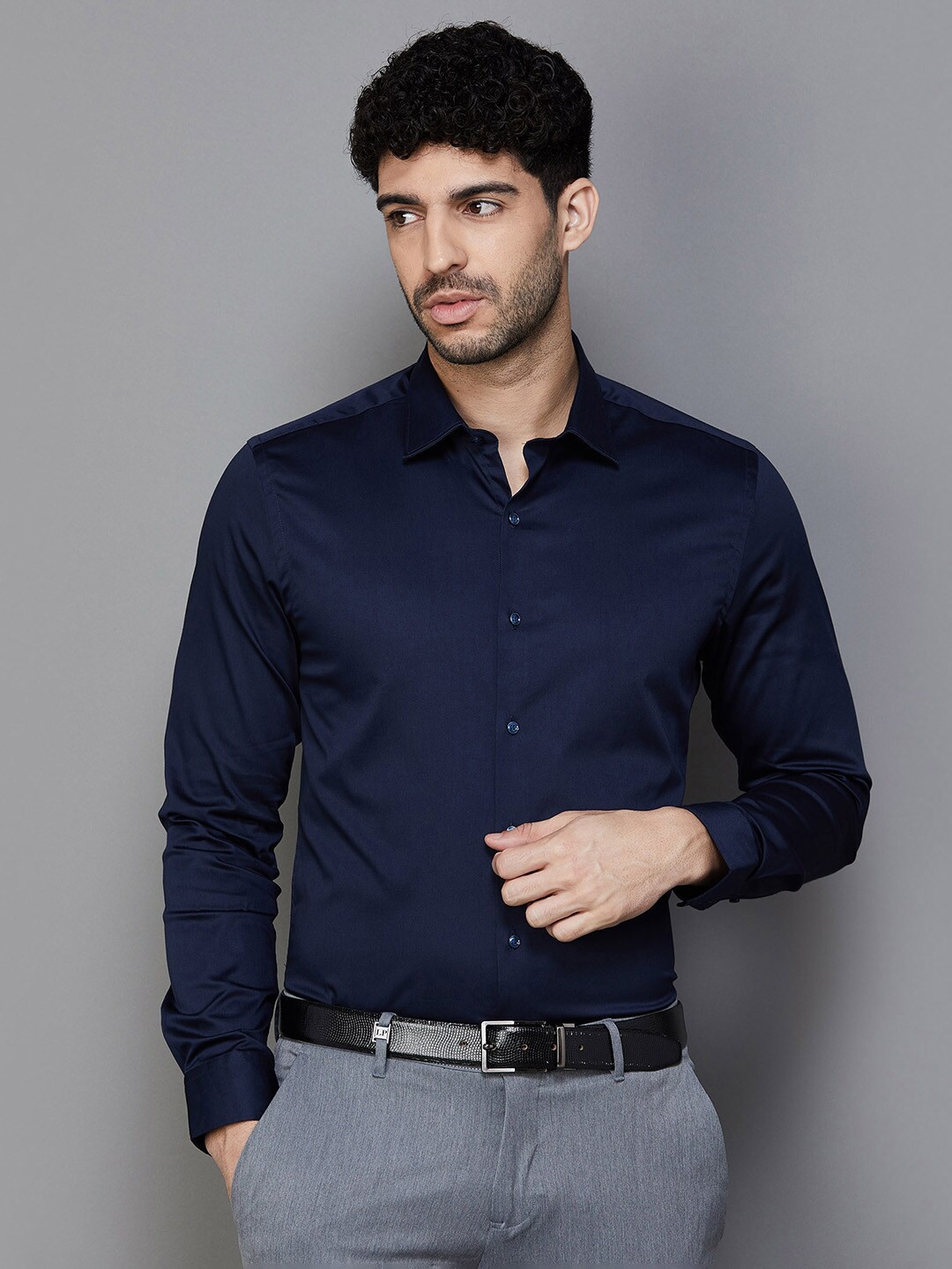 

CODE by Lifestyle Slim Fit Opaque Formal Shirt, Blue