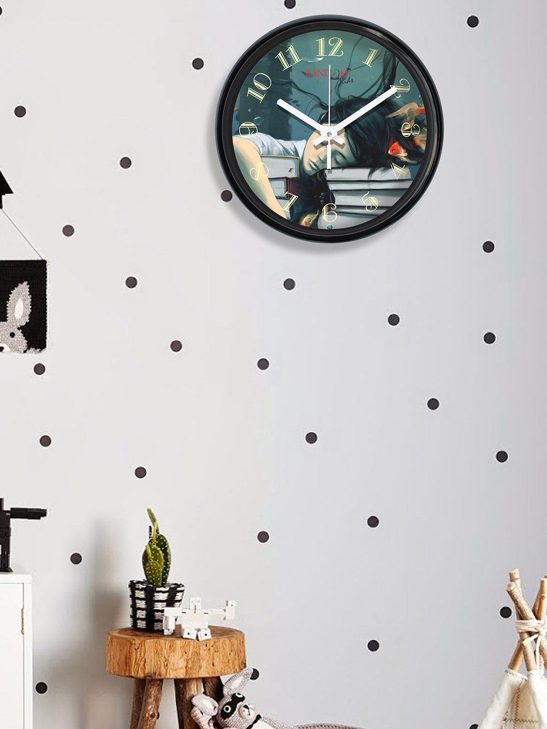

RANDOM Multicoloured Round Printed 30.4 cm Analogue Wall Clock, Multi