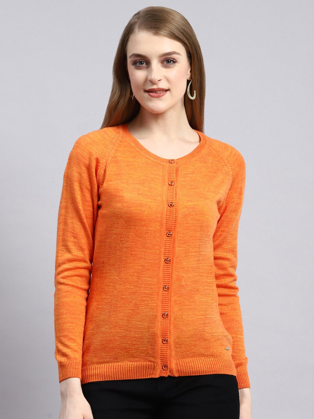 

Monte Carlo Round Neck Cardigan, Orange