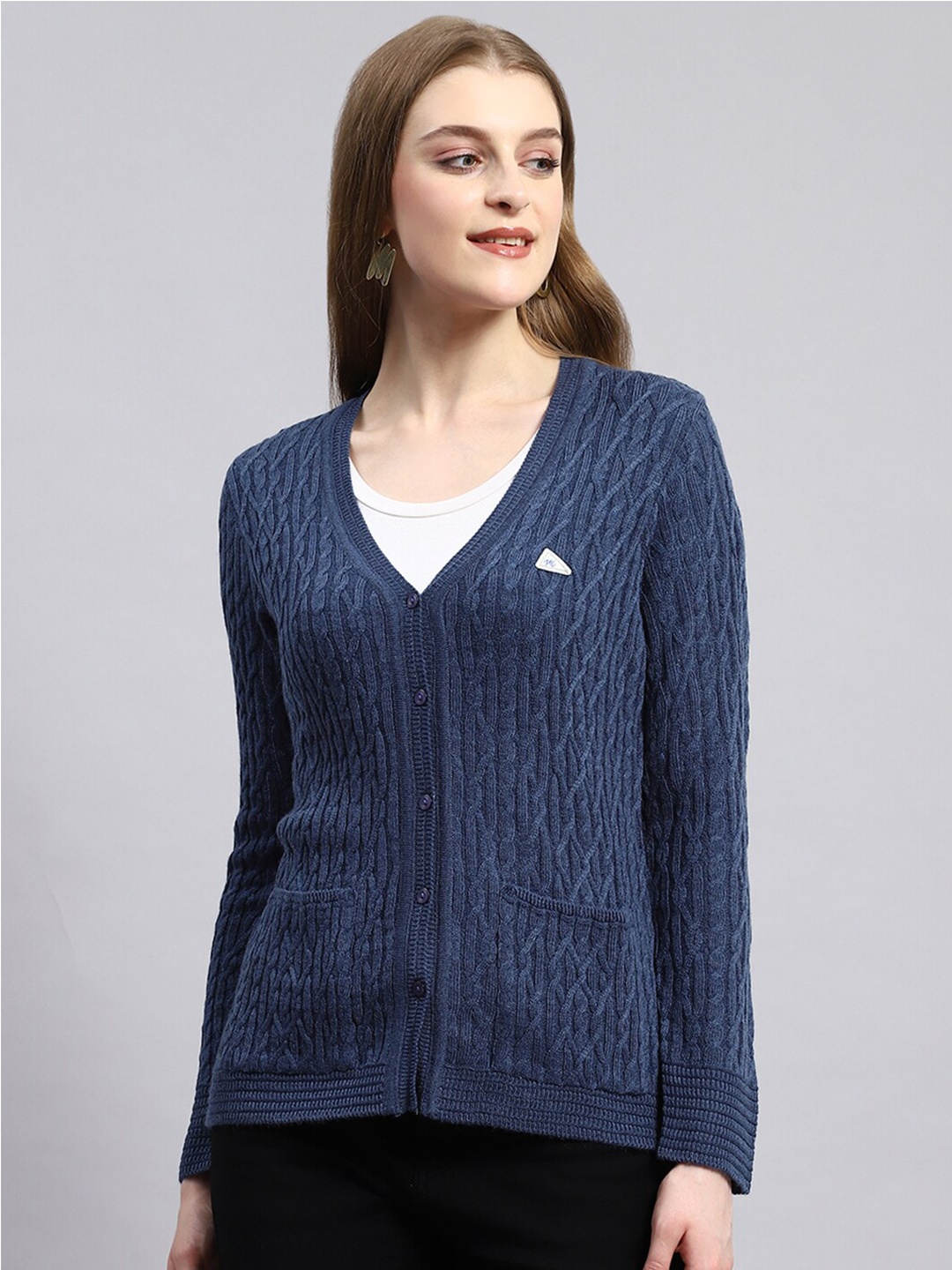 

Monte Carlo Cable Knit Cardigan, Blue