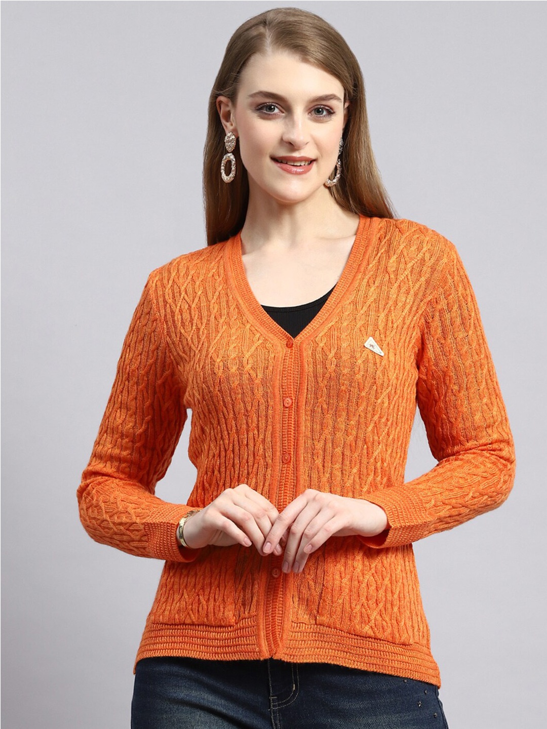 

Monte Carlo Cable Knit Cardigan, Orange
