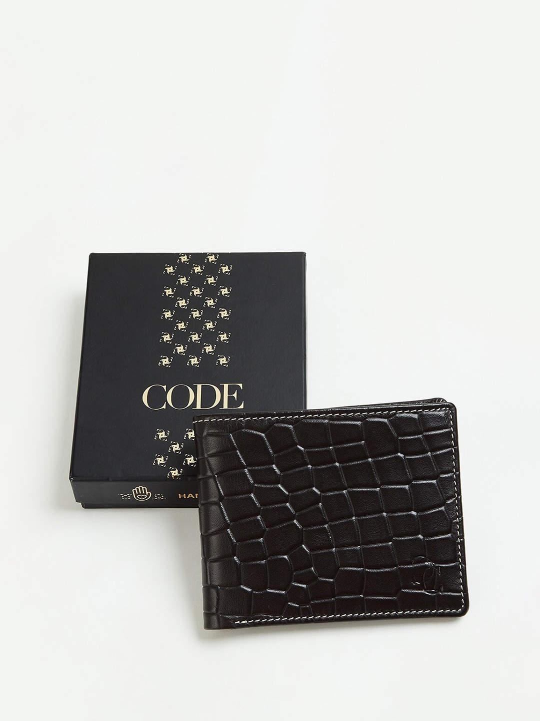 

CODE by Lifestyle Men Textured Leather Two Fold Wallet, Brown