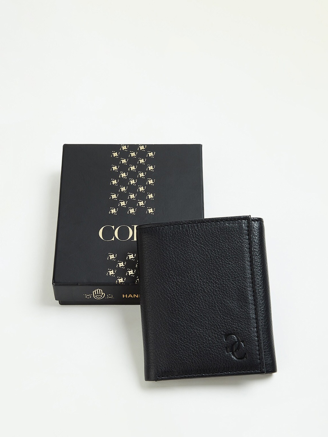 

CODE by Lifestyle Men Textured Leather Three Fold Wallet, Black