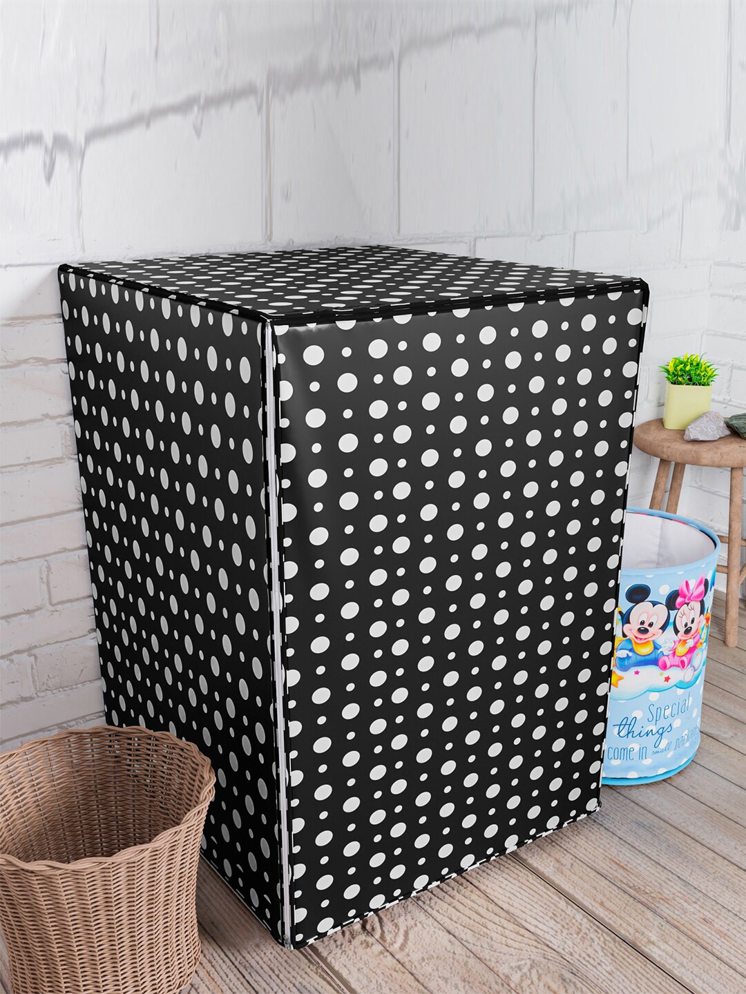 

Kuber Industries Black & White Printed Washing MachineCover