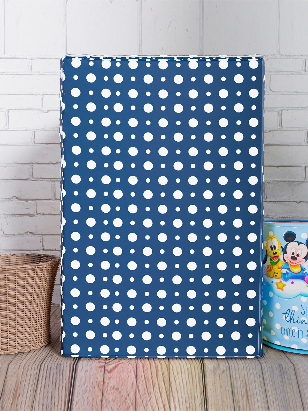 

Kuber Industries Blue & White Printed Washing Machine Cover