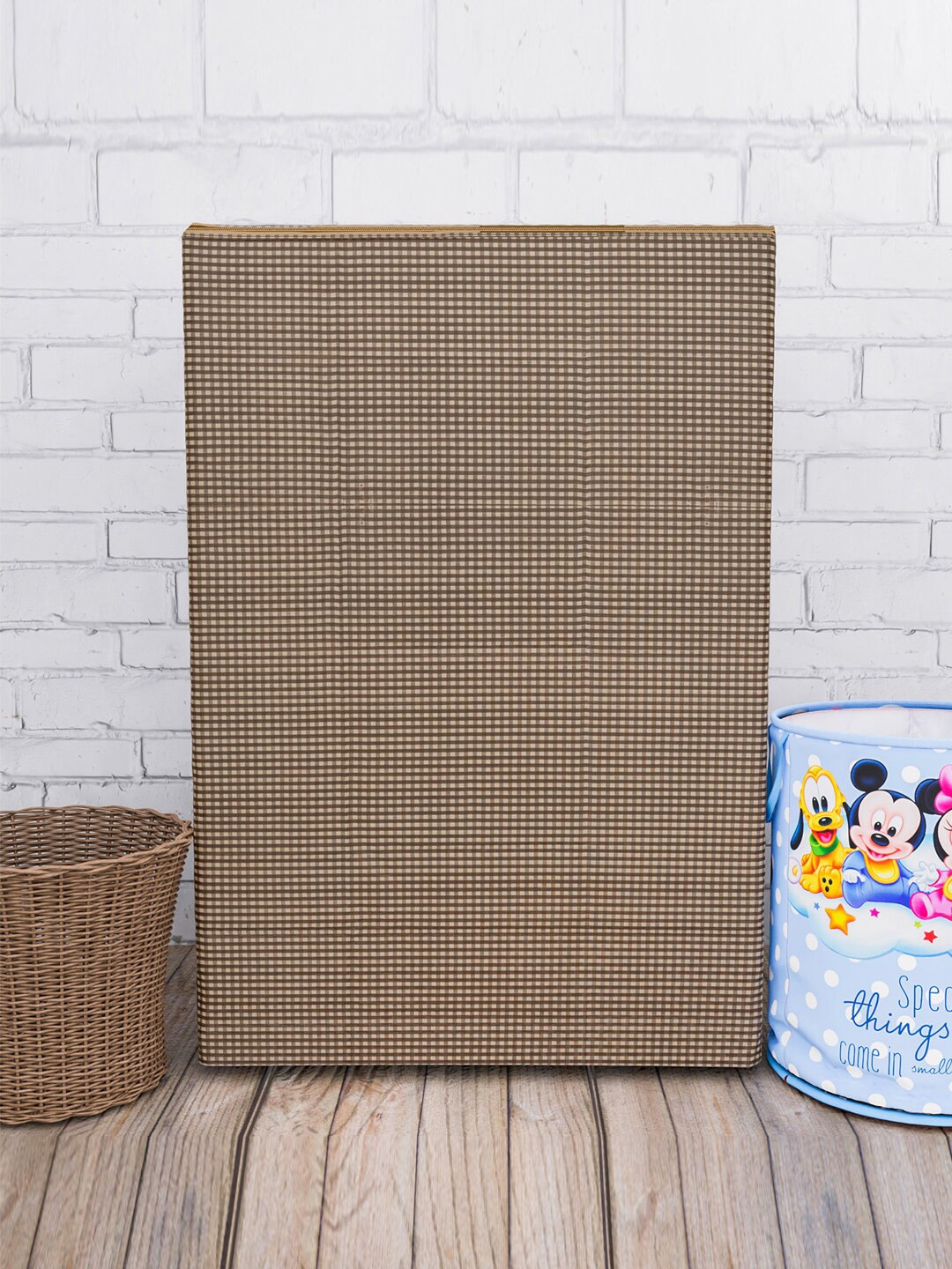 

Kuber Industries Brown & White Checked Washing Machine Cover