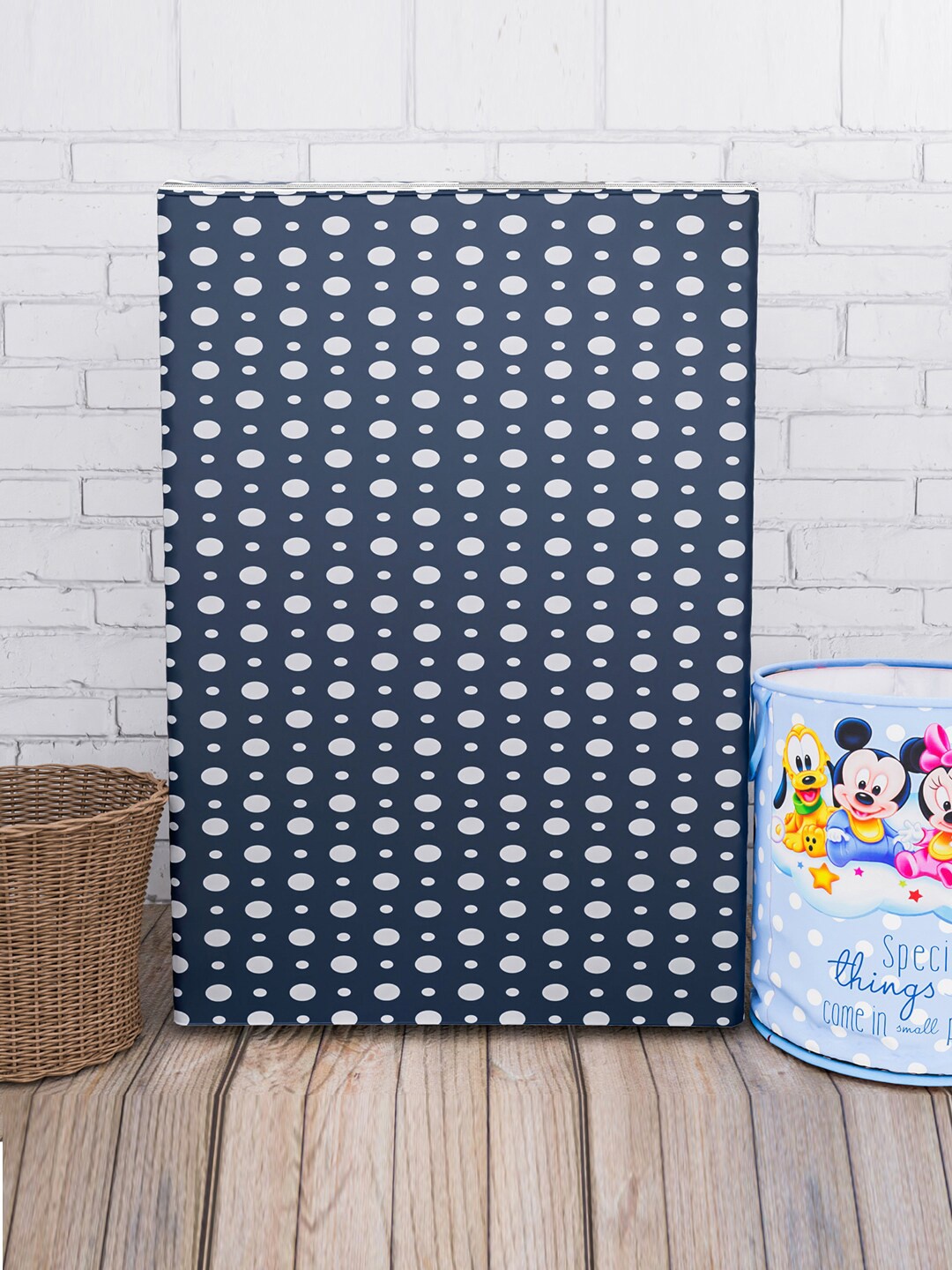 

Kuber Industries Blue & White Printed Washing Machine Cover