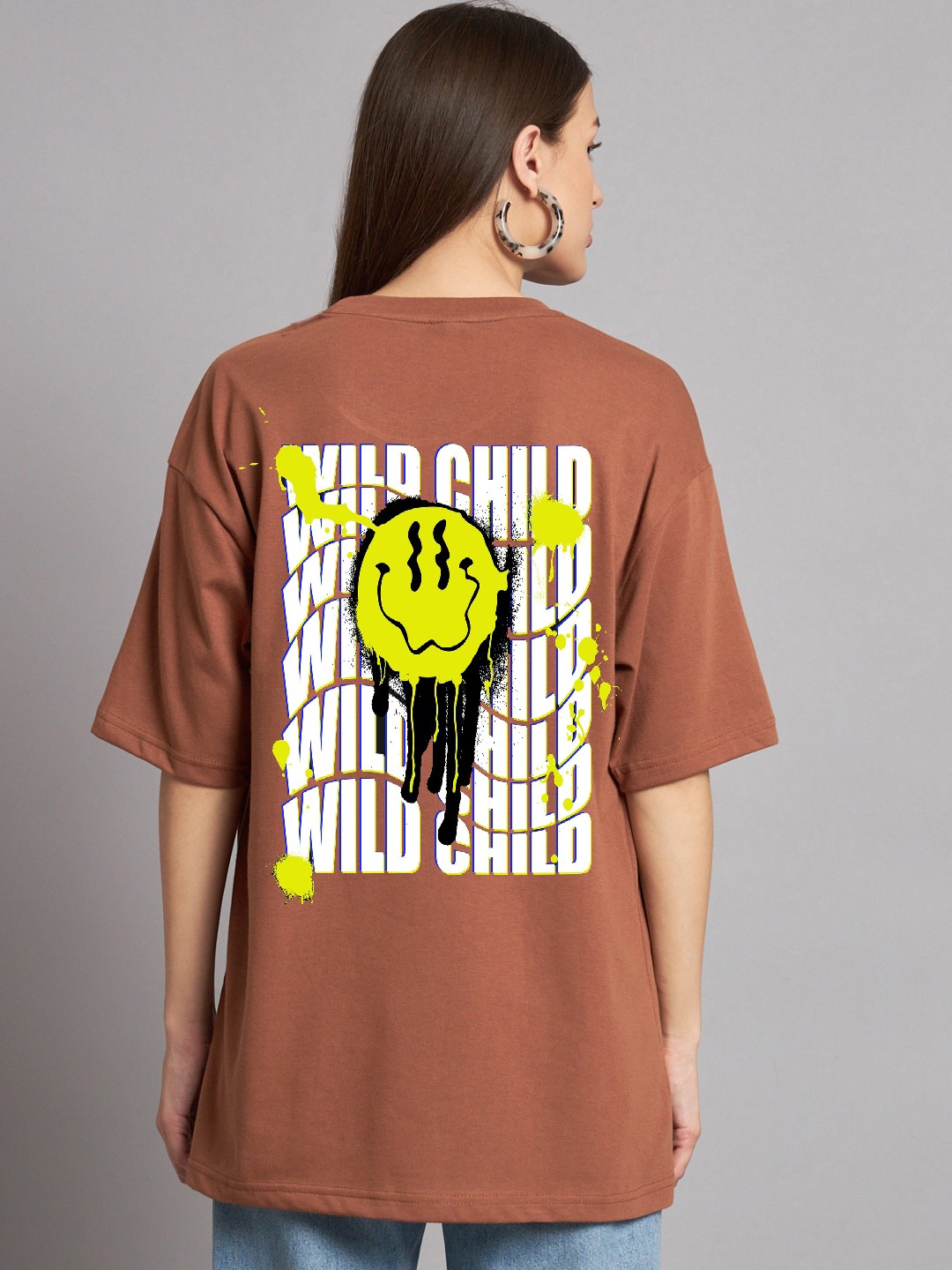 

The Modern Soul Typography Printed Oversized T-shirt, Coffee brown