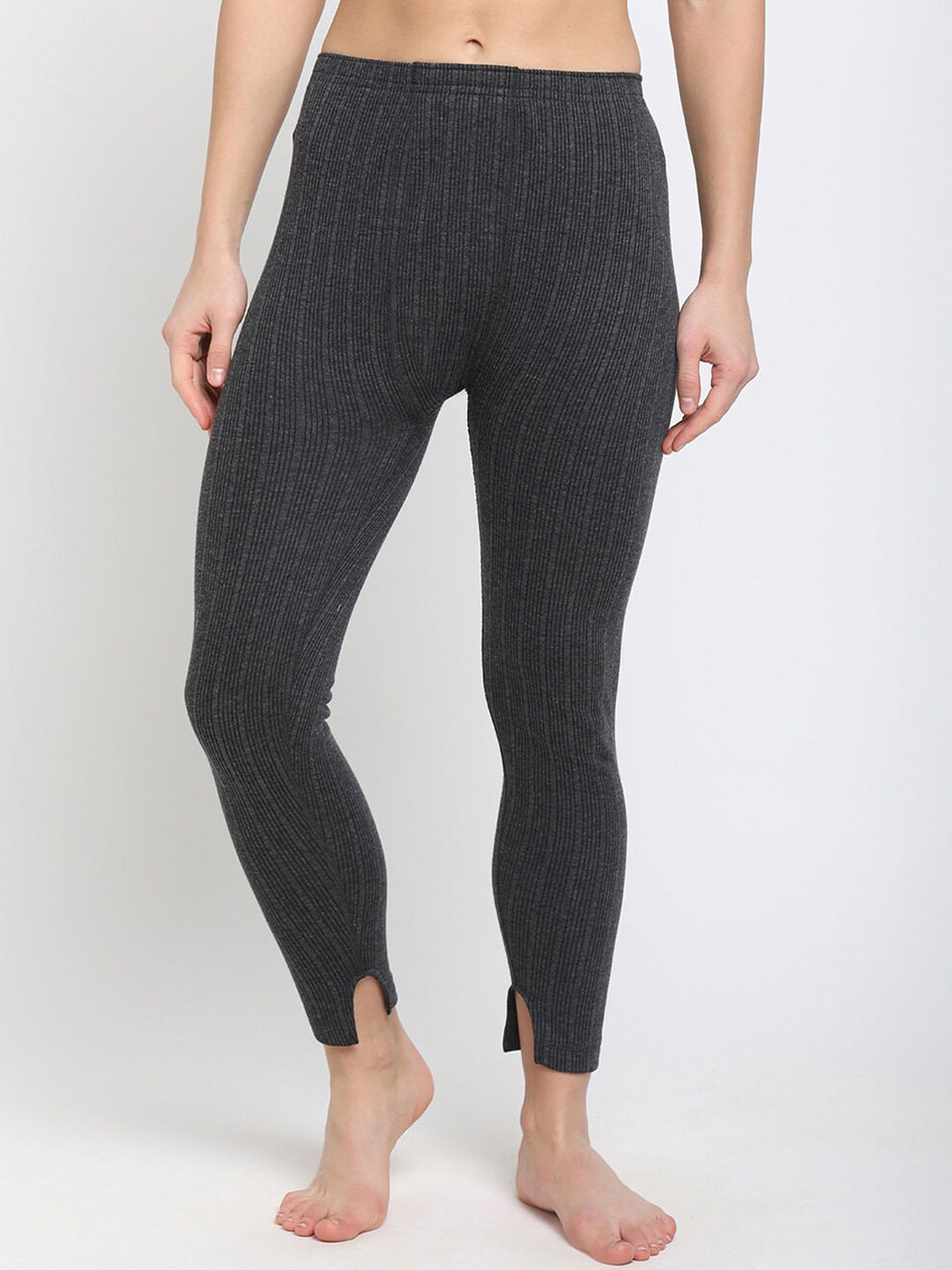 

DIXCY SCOTT Slimz Women Anti-Odor Ribbed Thermal Bottoms, Grey