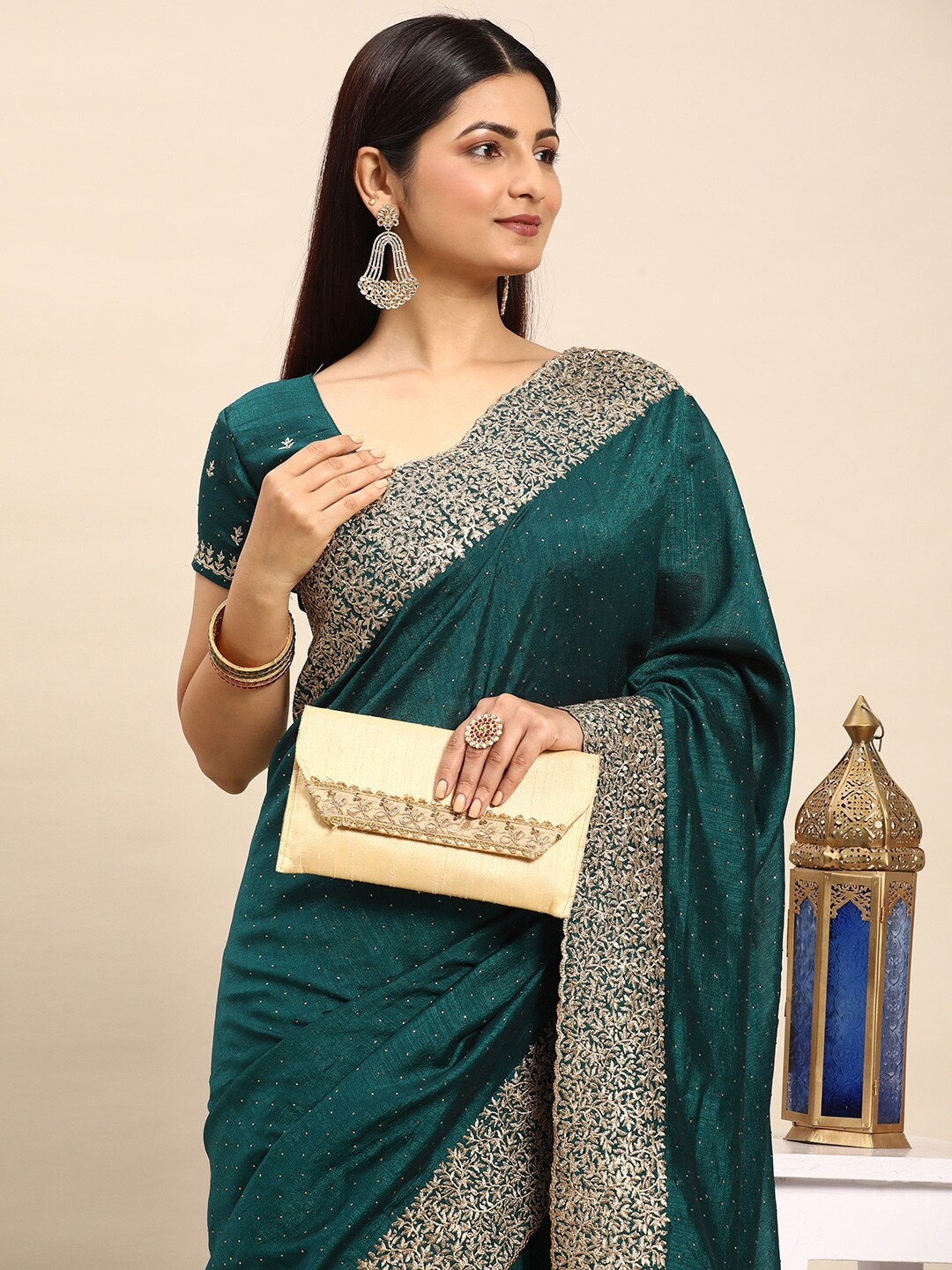 

kasee Embellished Zari Saree, Blue