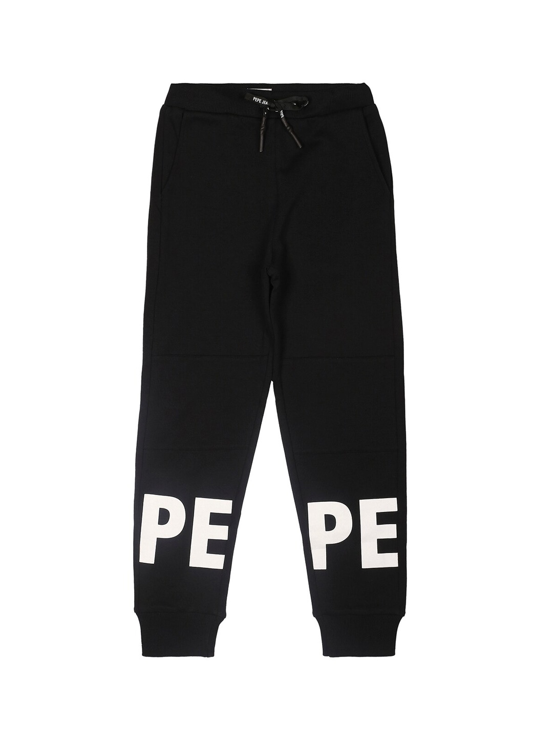 

Pepe Jeans Boys Mid Rise Brand Logo Printed Joggers, Black