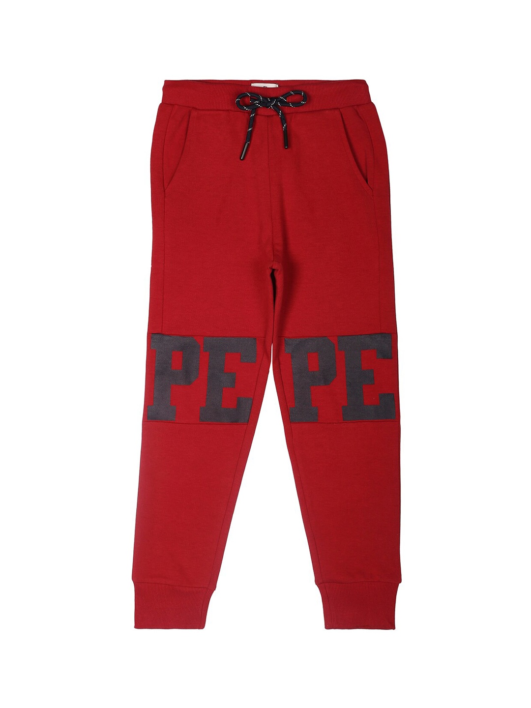 

Pepe Jeans Boys Mid Rise Brand Logo Printed Joggers, Red