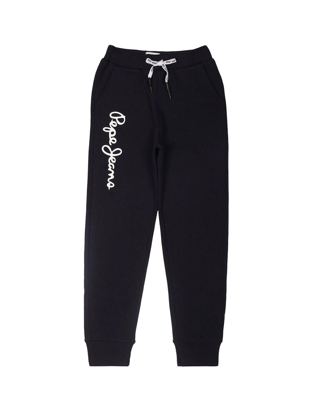 

Pepe Jeans Boys Stephen Core Mid Rise Brand Logo Printed Joggers, Navy blue