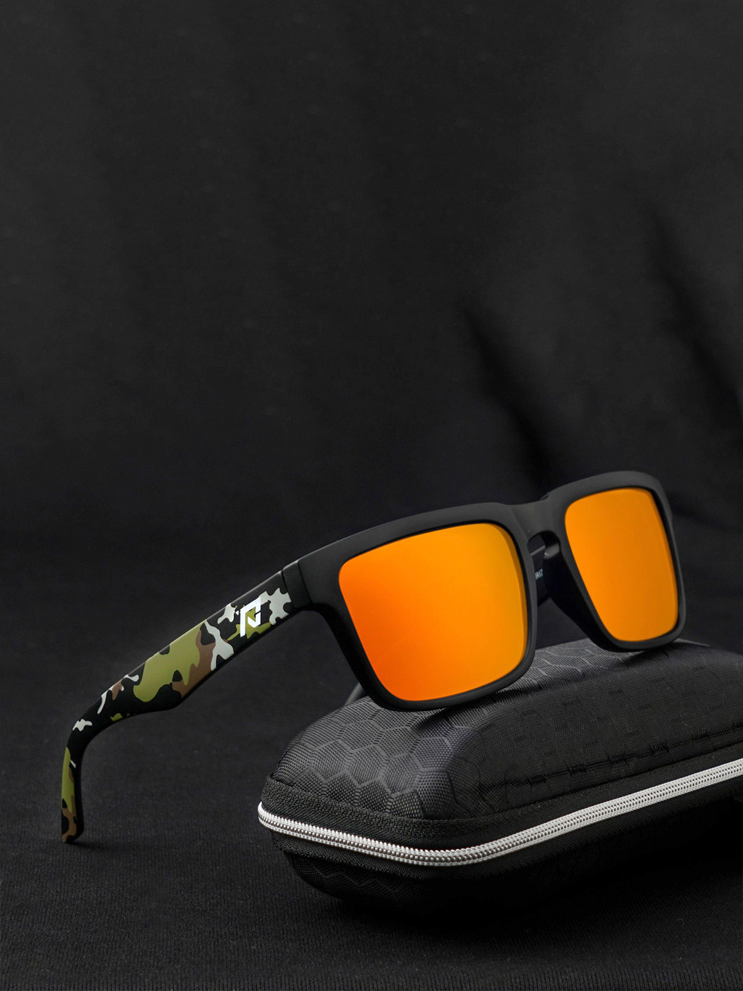 

Eyewearlabs Unisex Square Sunglasses With Polarised & UV Protected Lens SC2EL1161, Orange