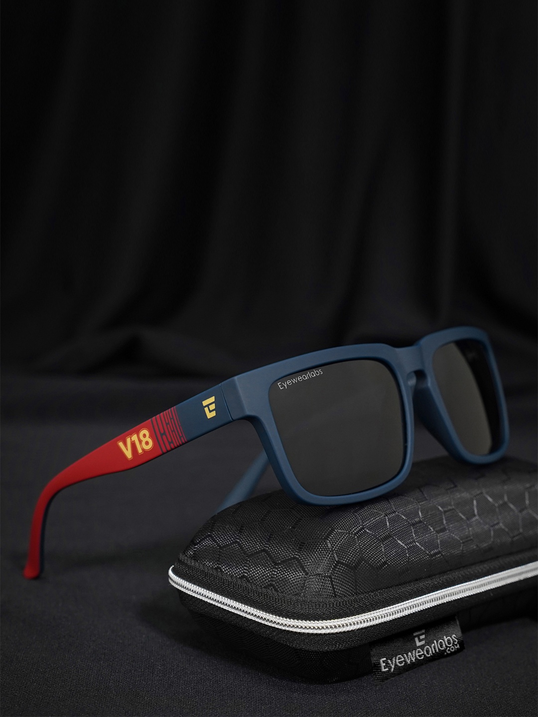 

Eyewearlabs Unisex Square Sunglasses With Polarised Lens BLR, Black