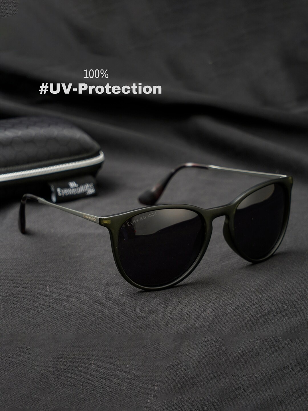 

Eyewearlabs Round Sunglasses with Polarised Lens, Green