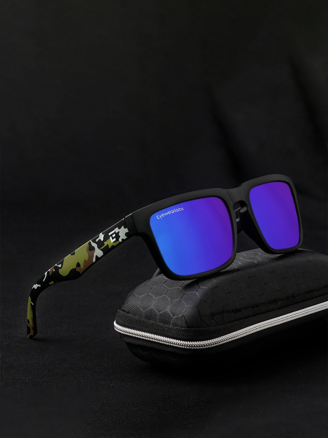 

Eyewearlabs Unisex Wayfarer Sunglasses with Polarised Lens CCamouflageBlueSC3EL1161, Blue