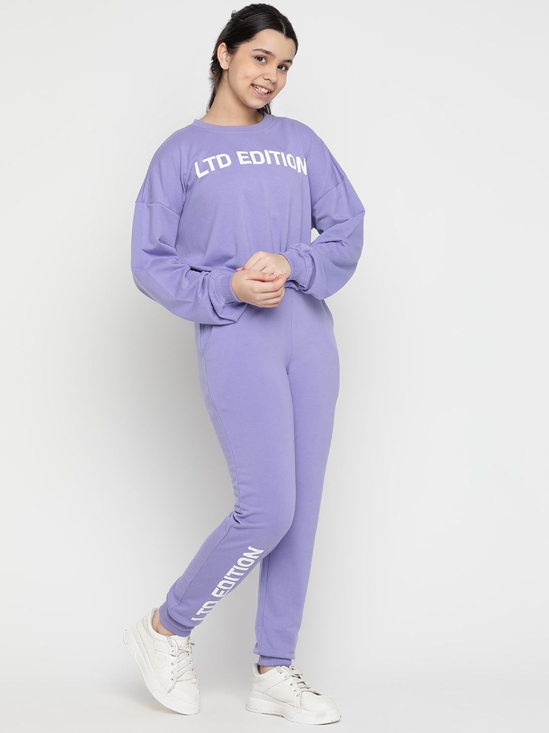 

Lil Tomatoes Girls Printed Tracksuits, Lavender