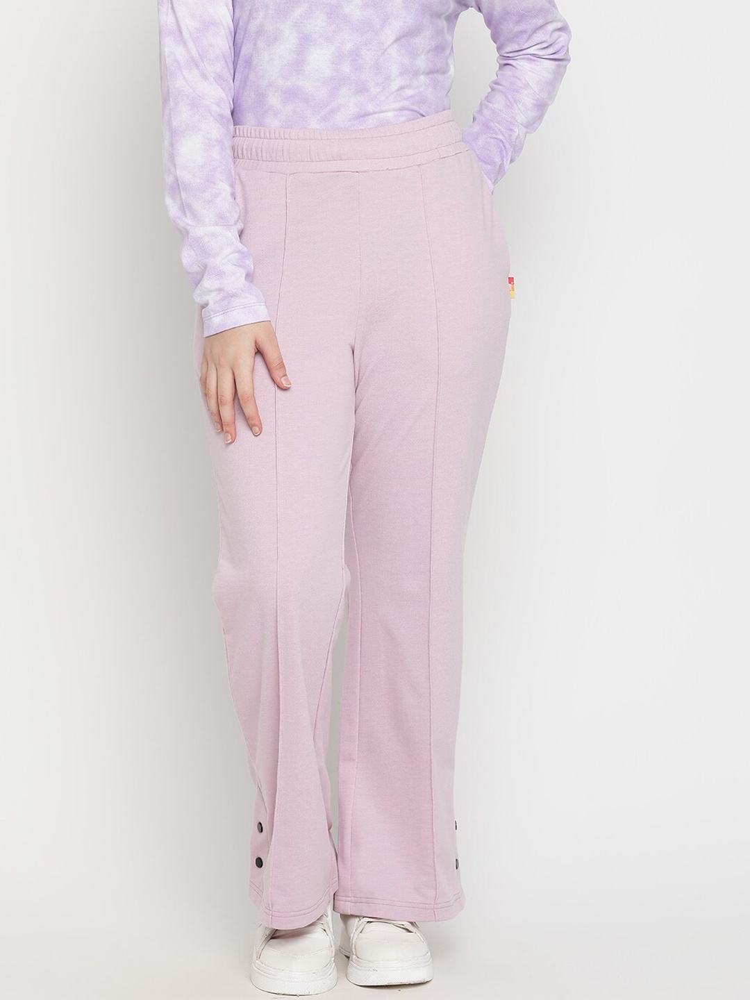 

Lil Tomatoes Women Cotton Mid- Rise Track Pants, Violet