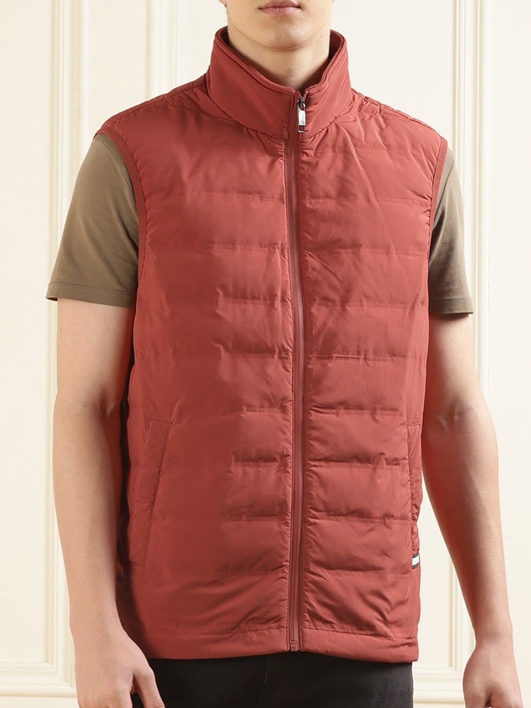 

Ted Baker sleeveless Mock Neck Padded Jacket, Orange