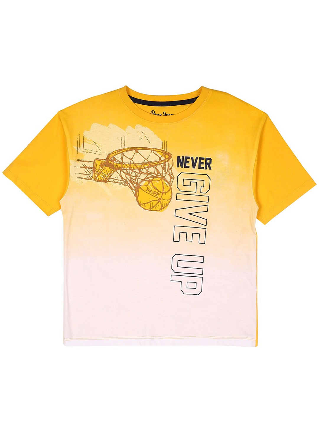 

Pepe Jeans Boys Typography Printed Pure Cotton T-Shirt, Yellow