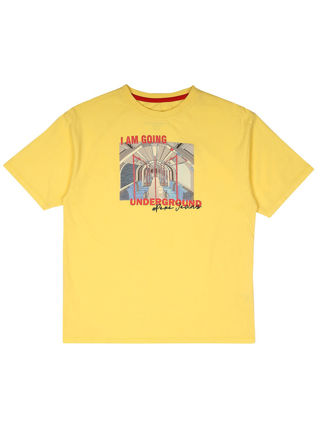 

Pepe Jeans Boys Graphic Printed Pure Cotton T-Shirt, Yellow