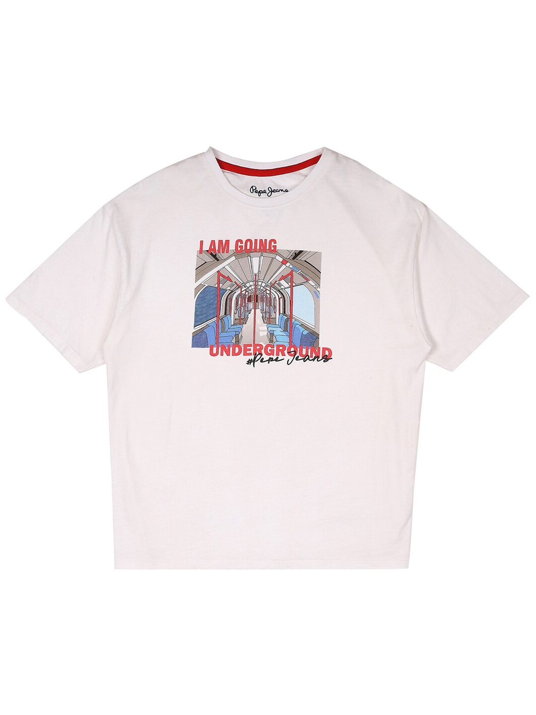 

Pepe Jeans Boys Graphic Printed Pure Cotton T-Shirt, White