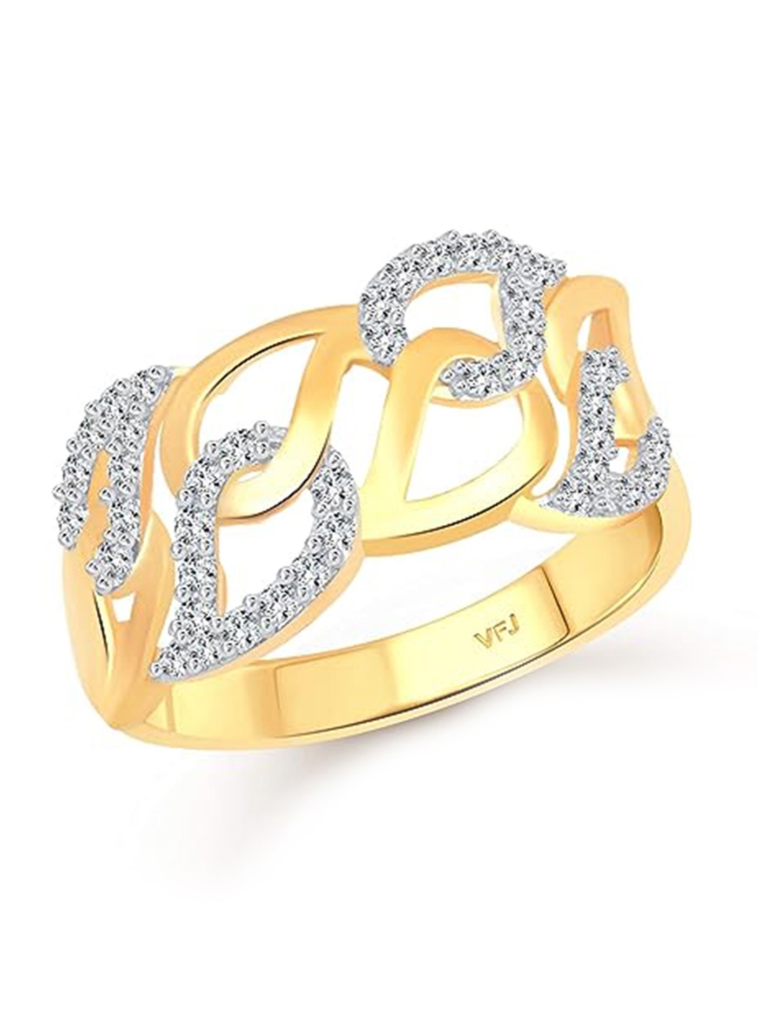 

Vighnaharta Gold-Plated CZ-Studded Finger Ring
