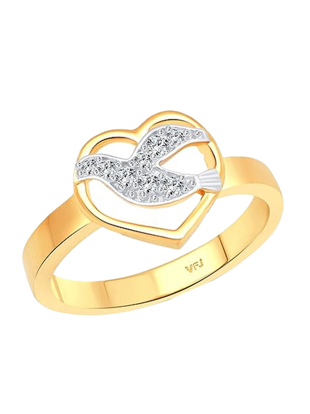 

Vighnaharta Gold-Plated CZ-Studded Finger Ring