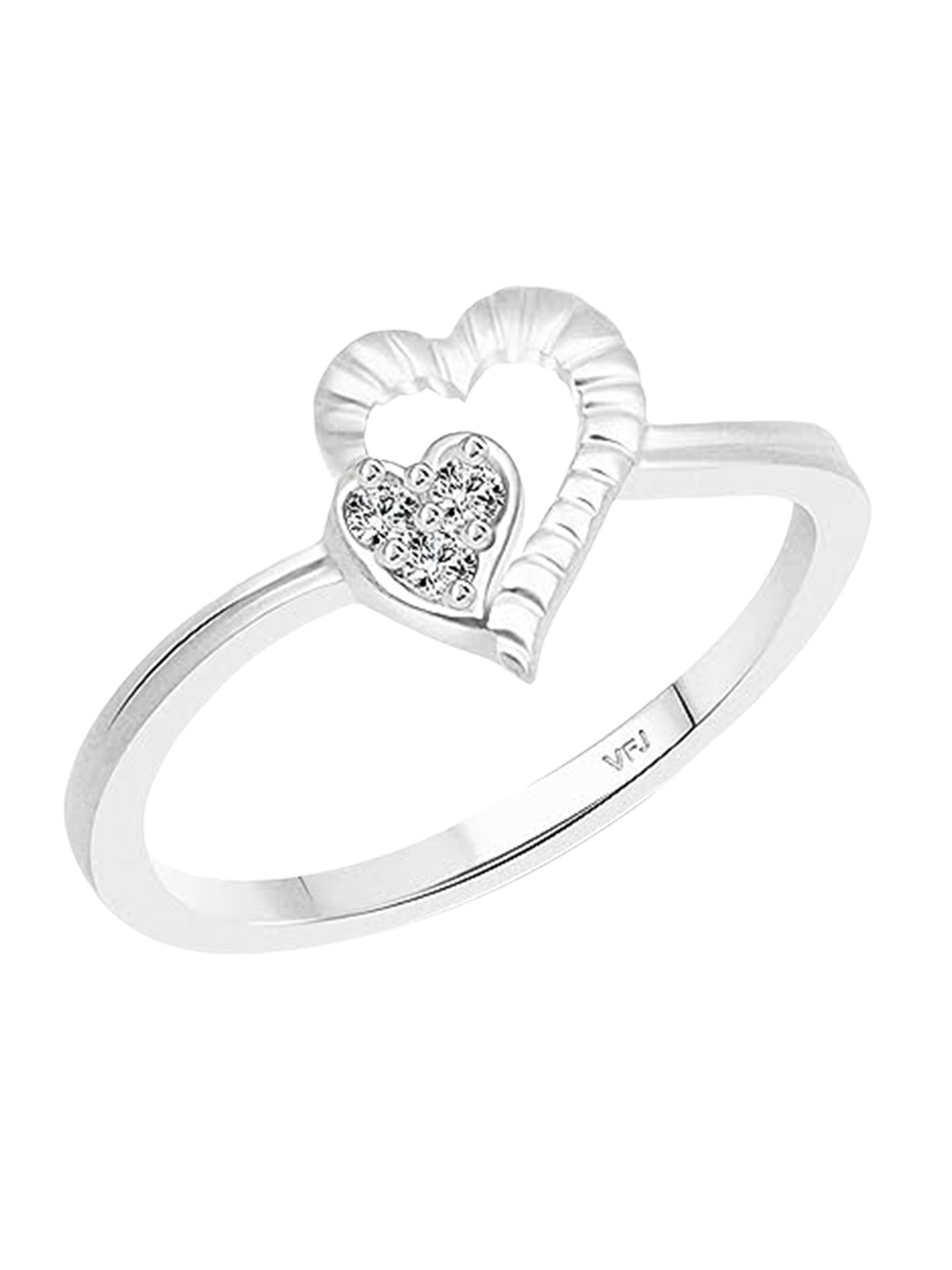 

Vighnaharta Rhodium-Plated Cubic Zirconia Studded Finger Ring, Silver