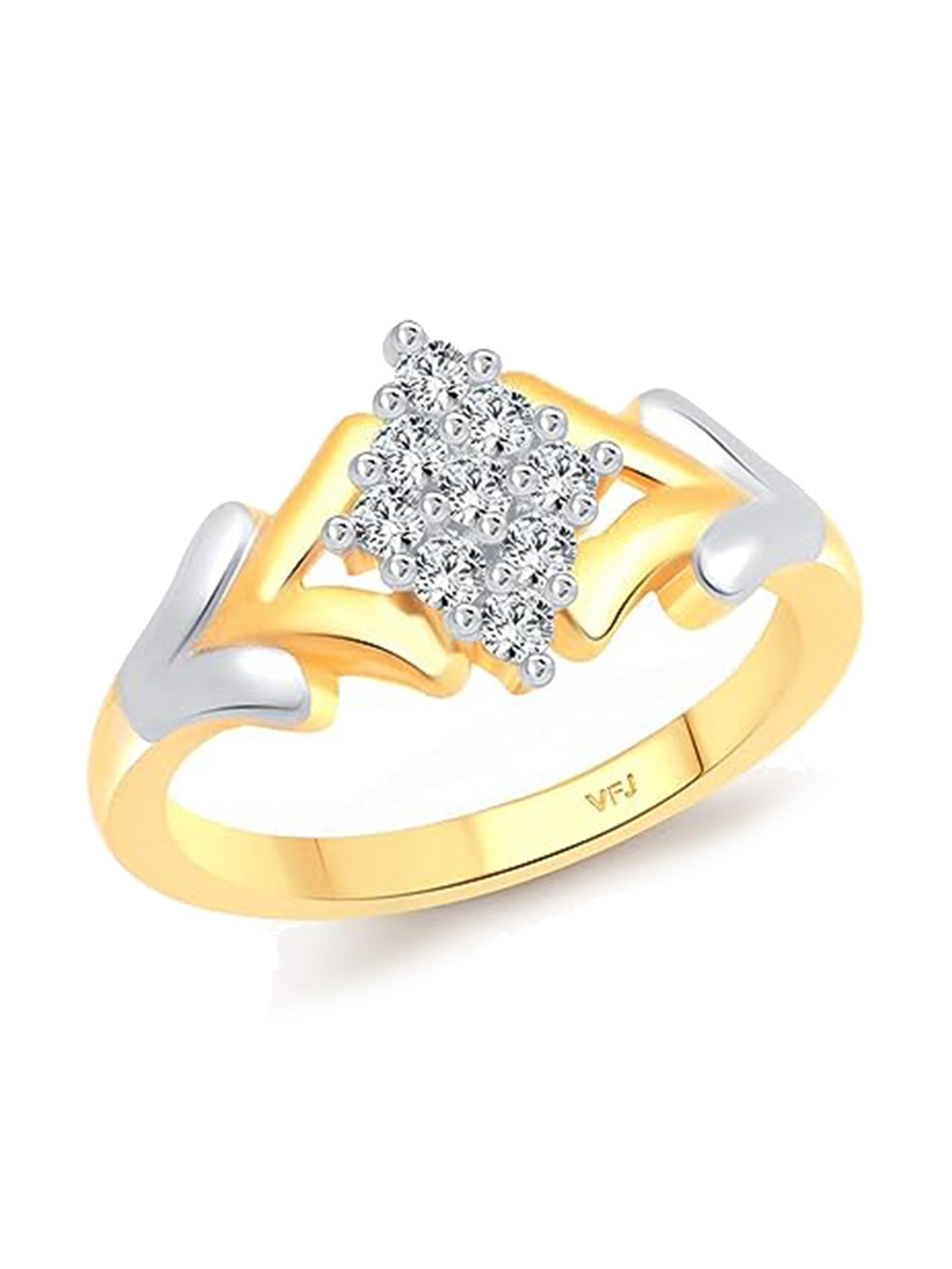 

Vighnaharta Gold-Plated Cubic Zirconia Studded Finger Ring