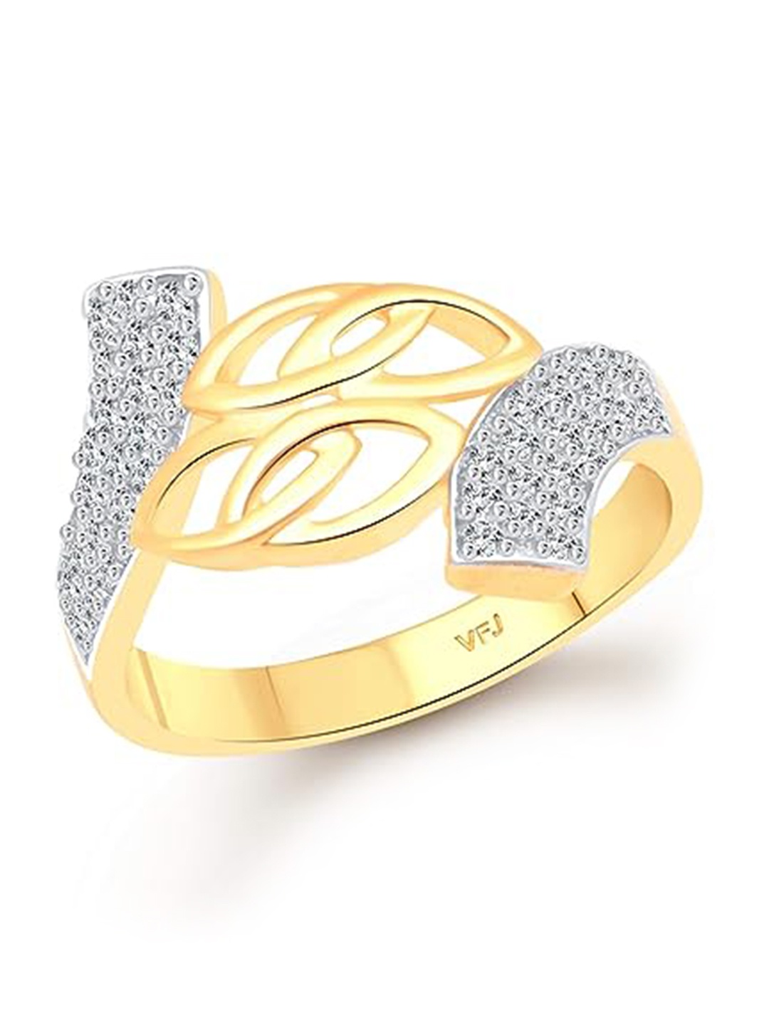 

Vighnaharta Gold-Plated CZ-Studded Finger Ring