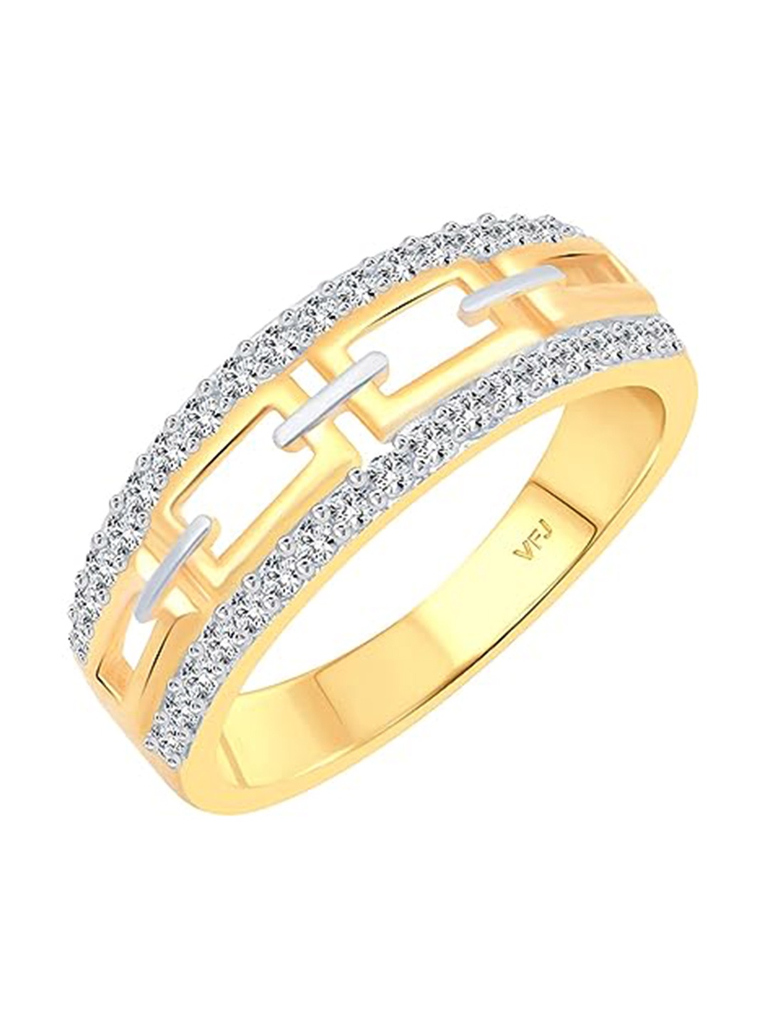 

Vighnaharta Gold-Plated CZ-Studded Finger Ring