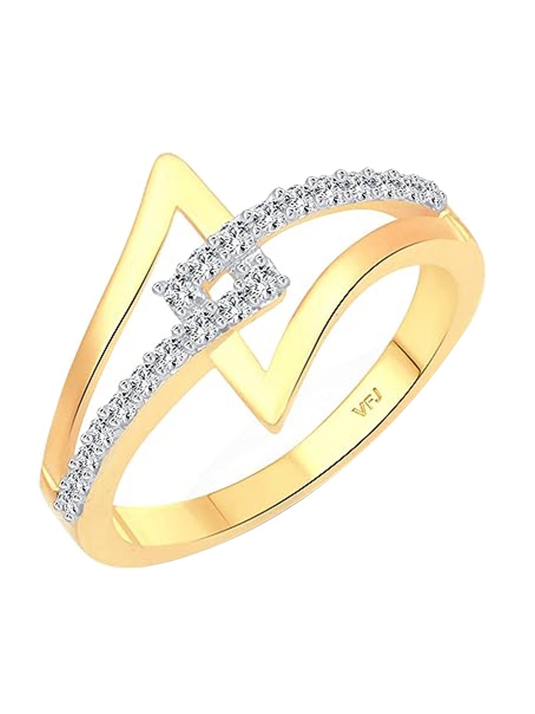 

Vighnaharta Gold Plated Cubic Zirconia Studded Finger Ring