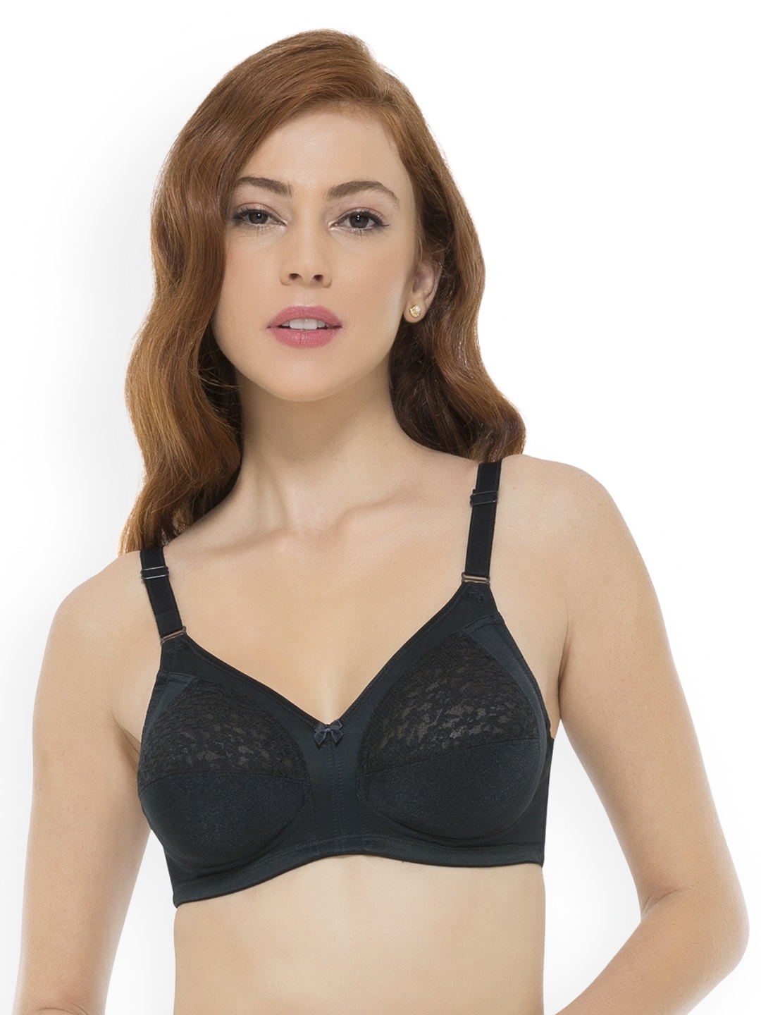 

Amante Non Padded Wirefree Classic Shaper Lace Bra - BRA28701, Black