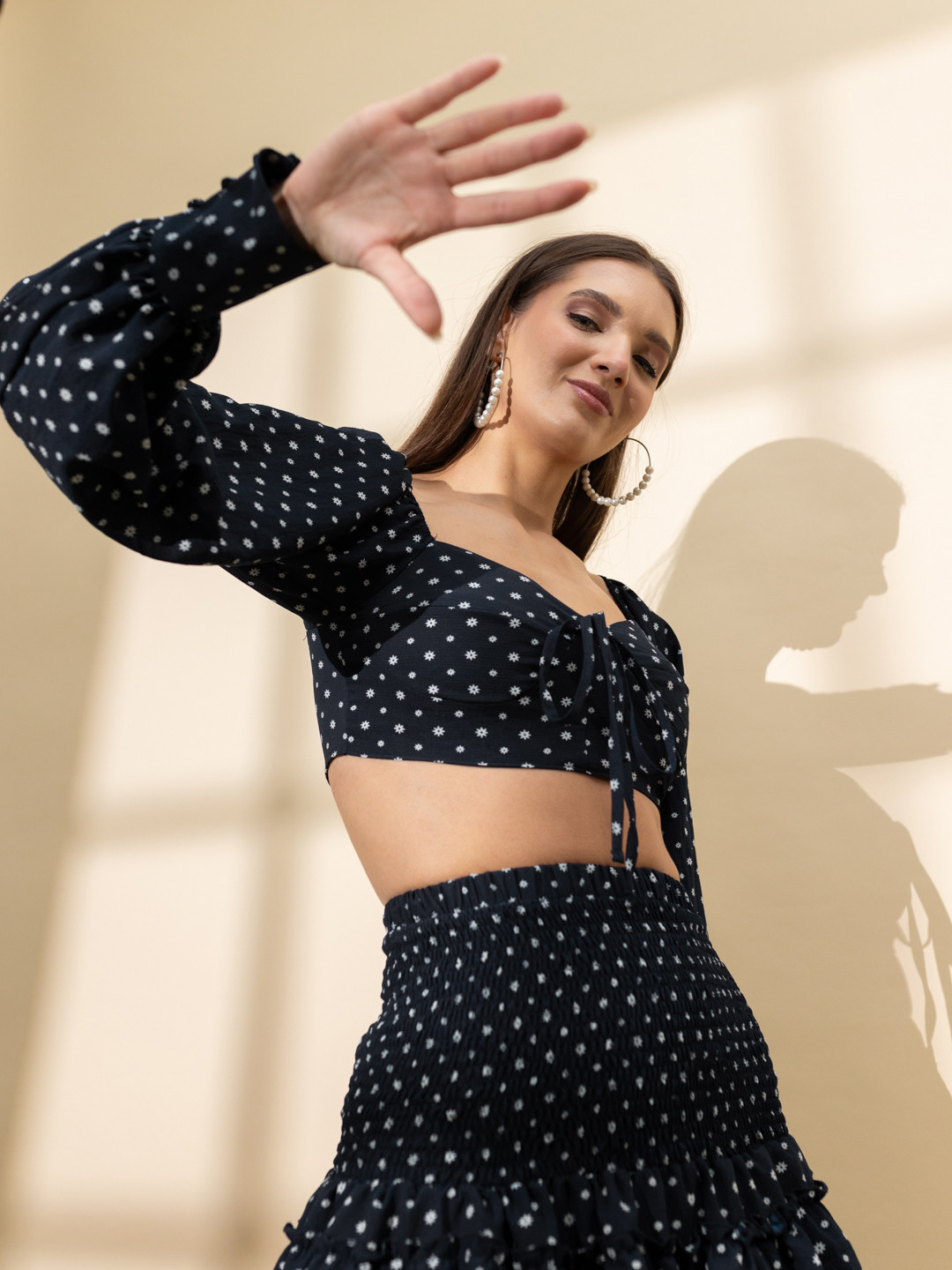 

Stylecast X Hersheinbox Floral Print Co-Ords, Navy blue