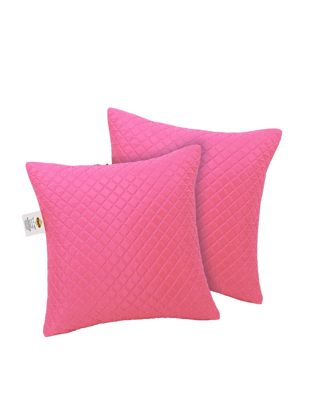 

Adbeni Pink 2 Pieces Quilted Light Weight Soft Pre-Filled Cushions