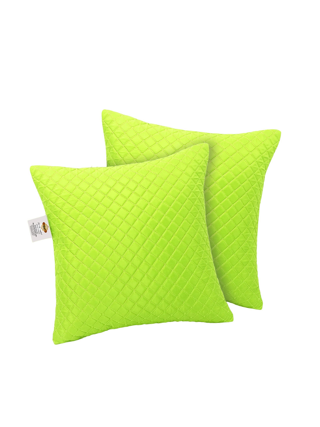 

Adbeni 2 Pieces Fluorescent Green Quilted Square Pre-Filled Cushions