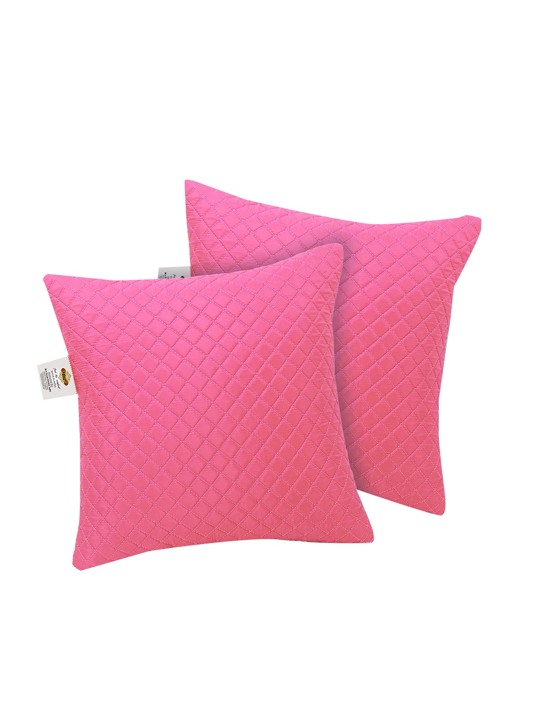 

Adbeni Pink 2 Pieces Quilted Light Weight Cushions
