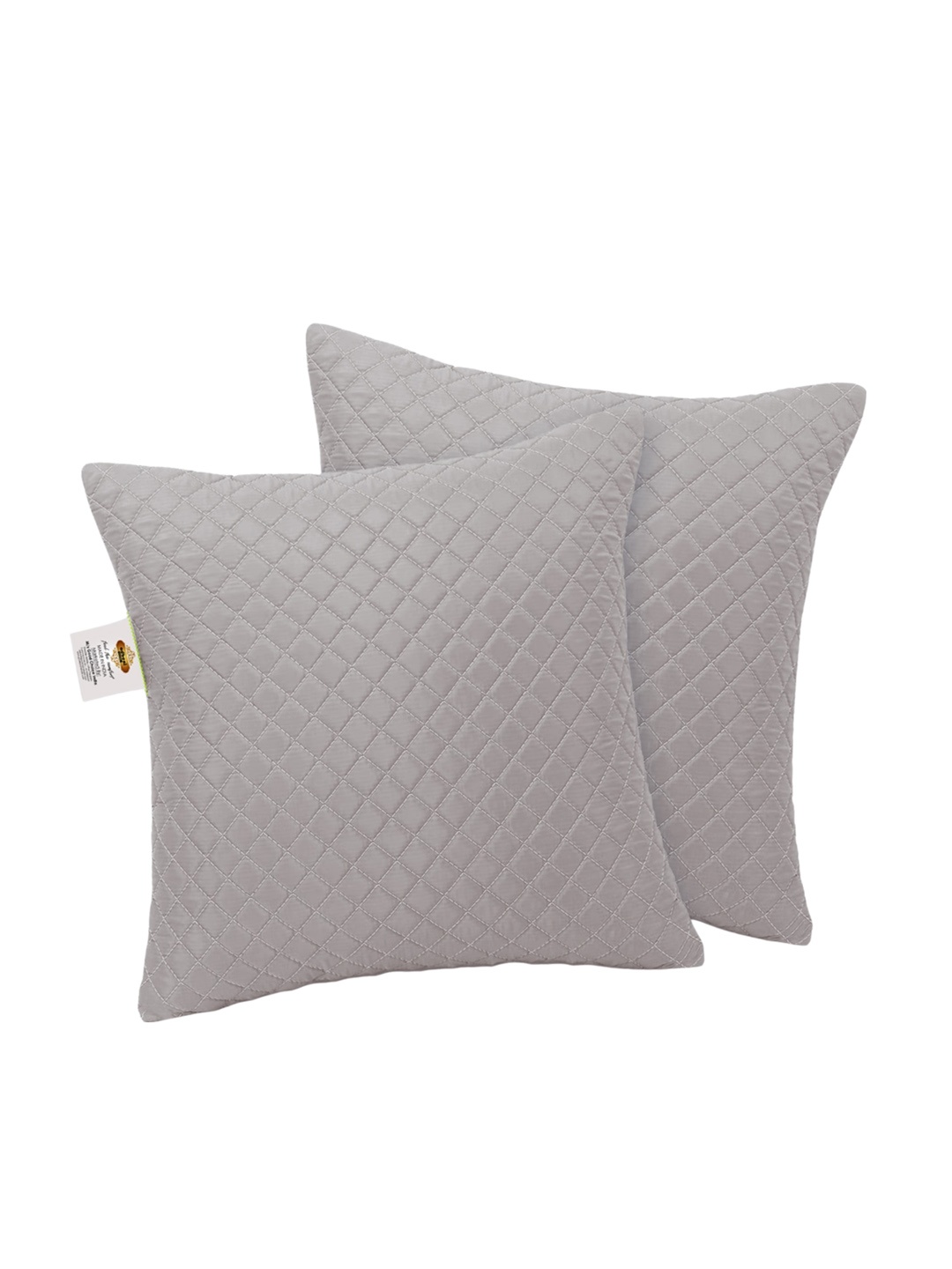 

Adbeni 2 Pieces Grey Quilted Light Weight Square Pre-Filled Cushions