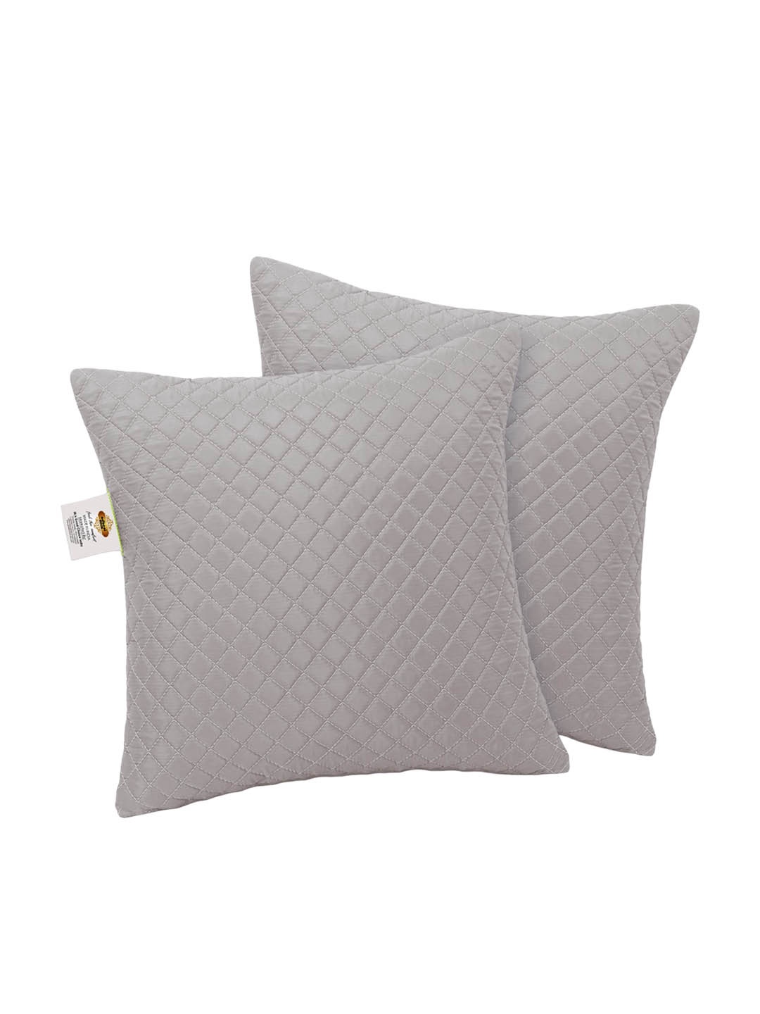 

Adbeni Grey 2 Pieces Quilted Light Weight Soft Pre-Filled Cushions