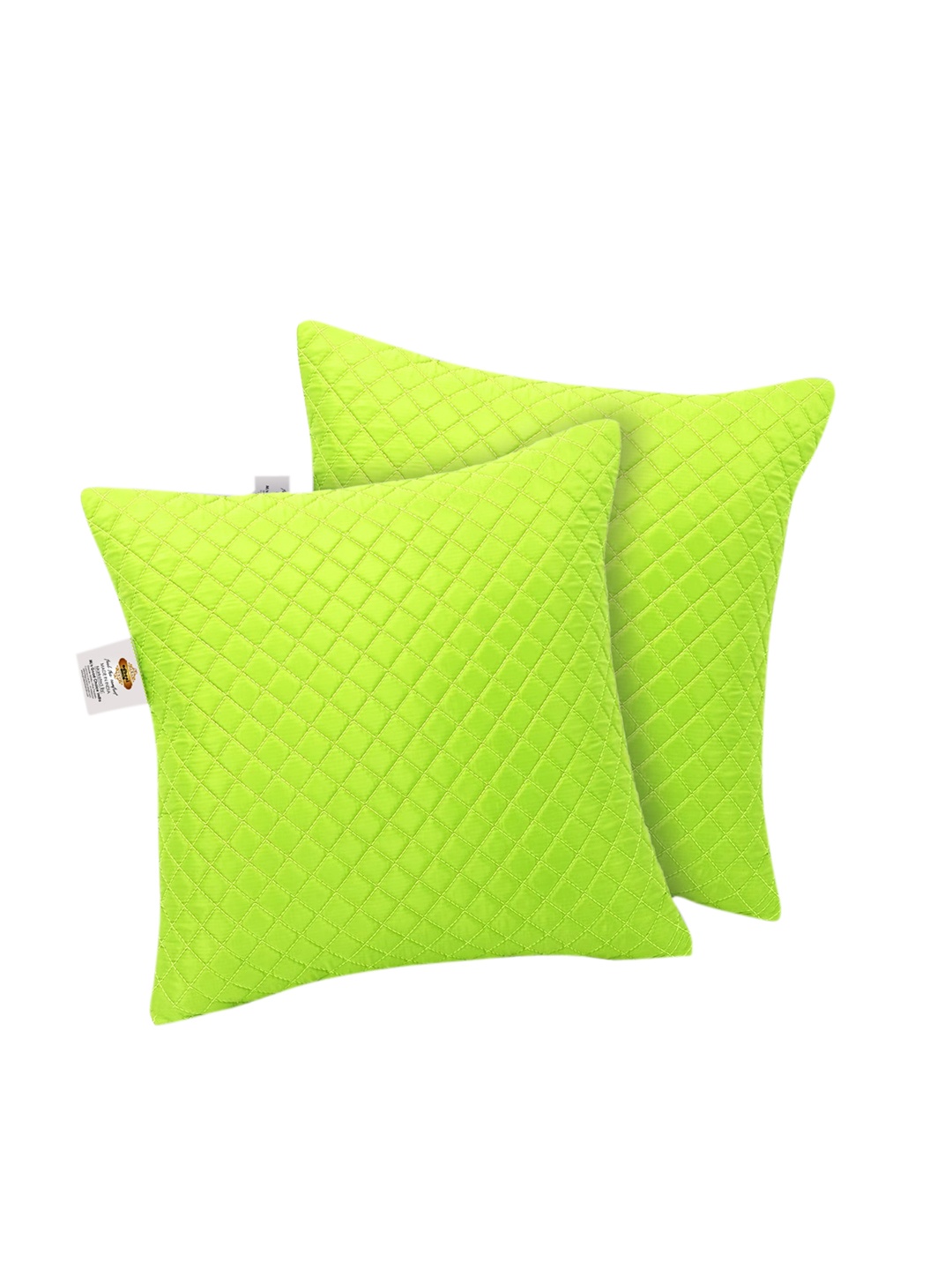 

Adbeni Neon Green 2 Pieces Quilted Light Weight Soft Pre-Filled Cushions