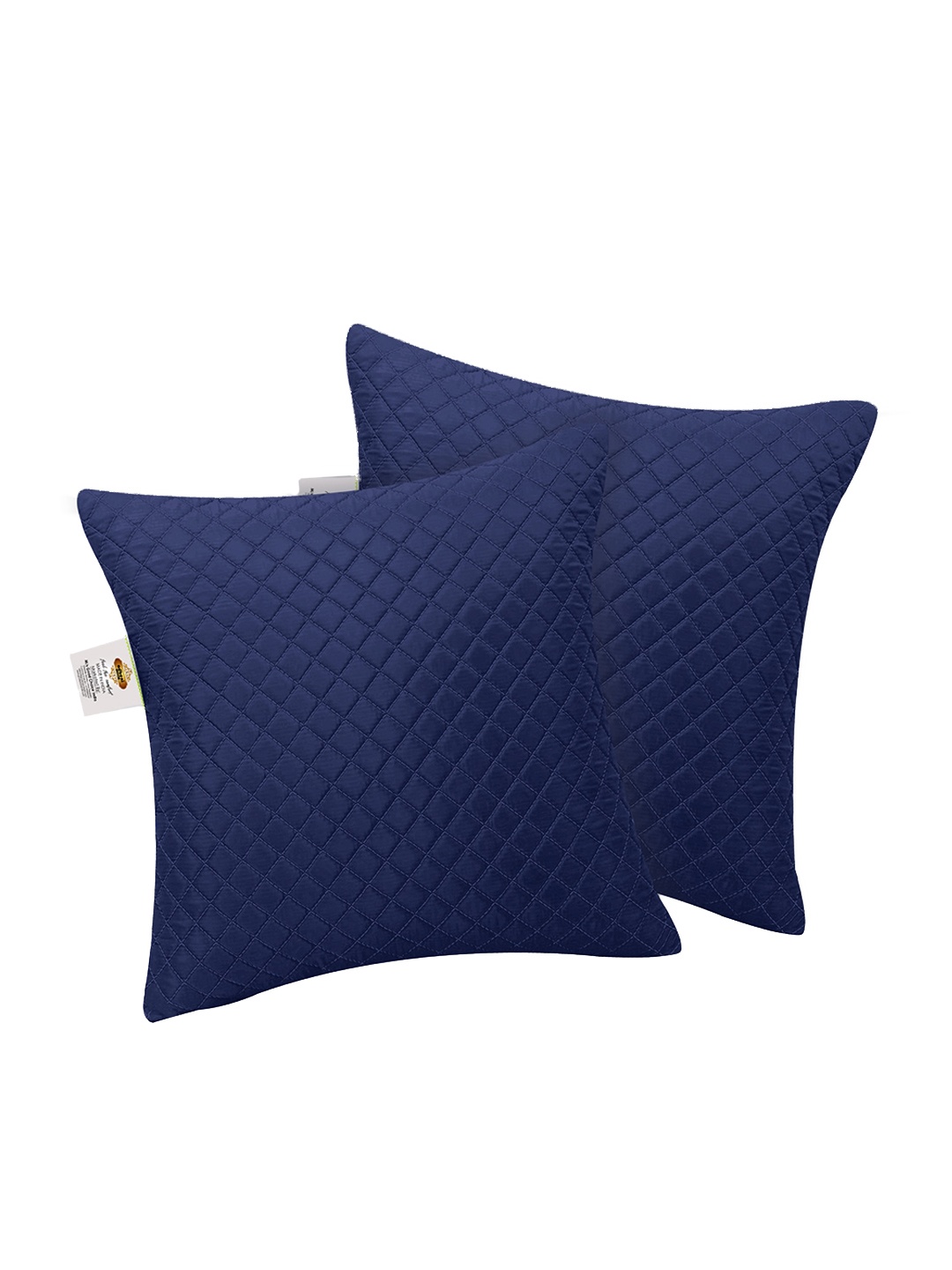 

Adbeni 2 Pieces Navy Blue Quilted Square Pre-Filled Cushions