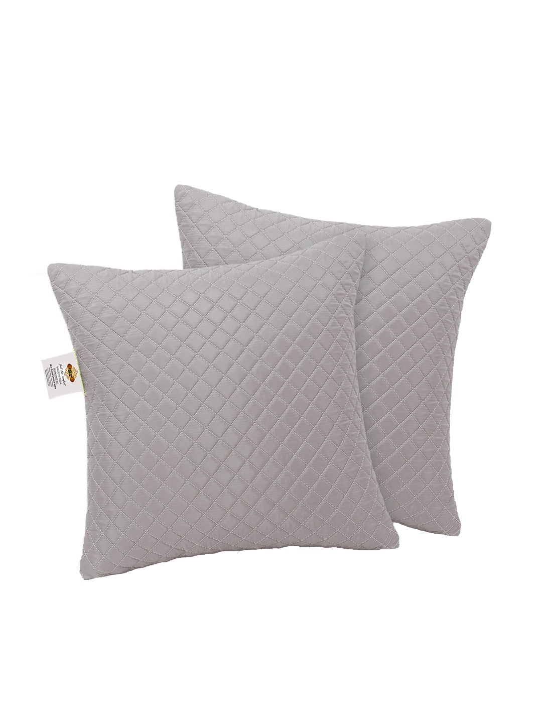 

Adbeni Grey 2 Pieces Quilted Light Weight Soft Pre-Filled Cushions