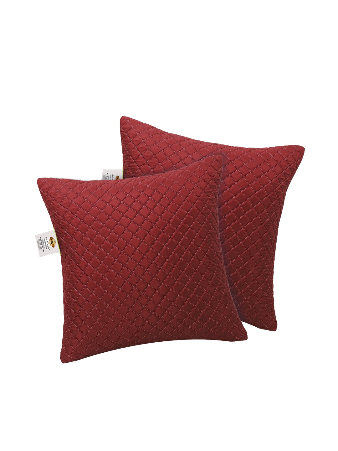 

Adbeni Maroon 2-Pieces Quilted Square Cushions