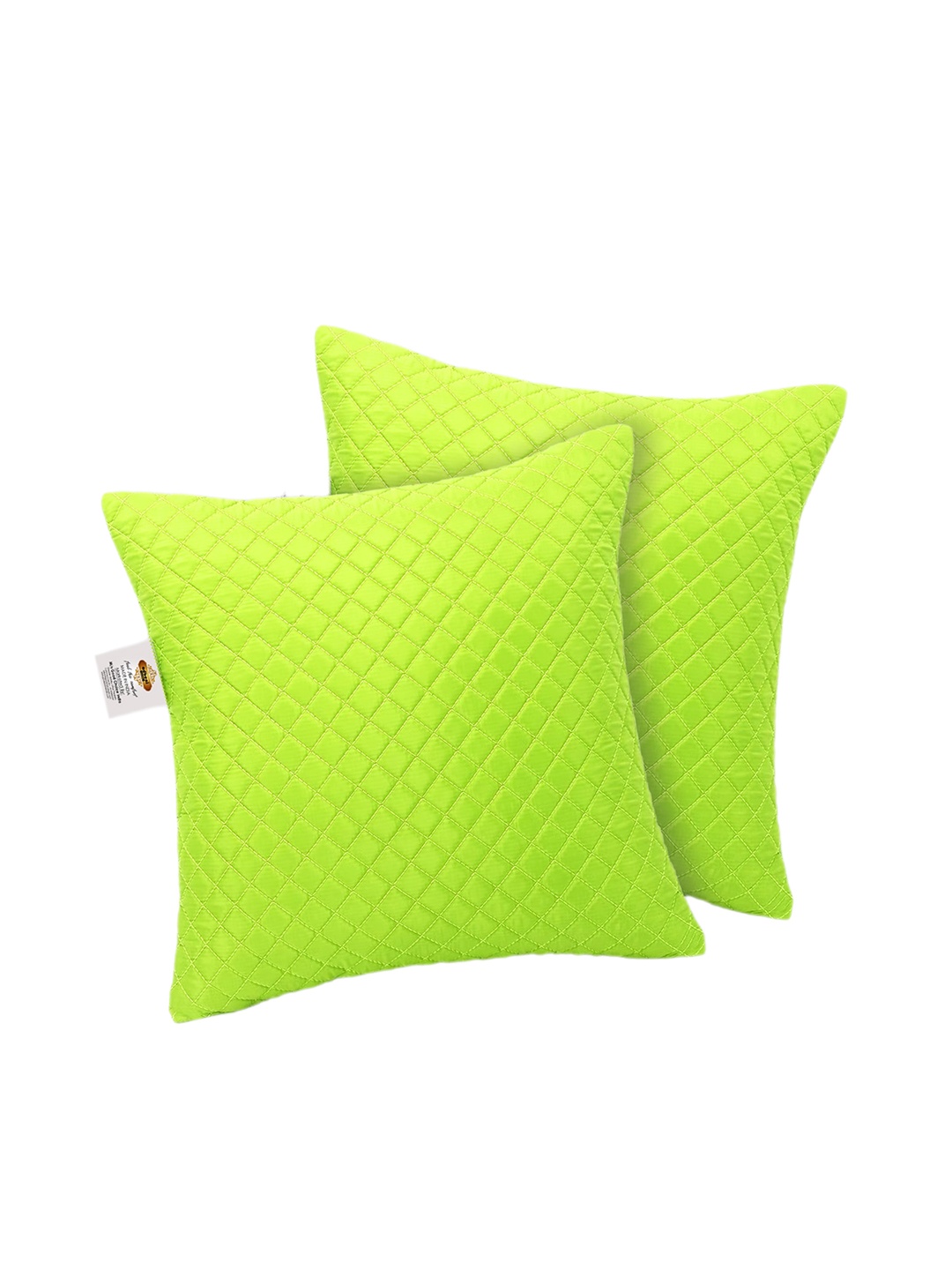 

Adbeni Neon Green 2-Pieces Quilted Square Cushions