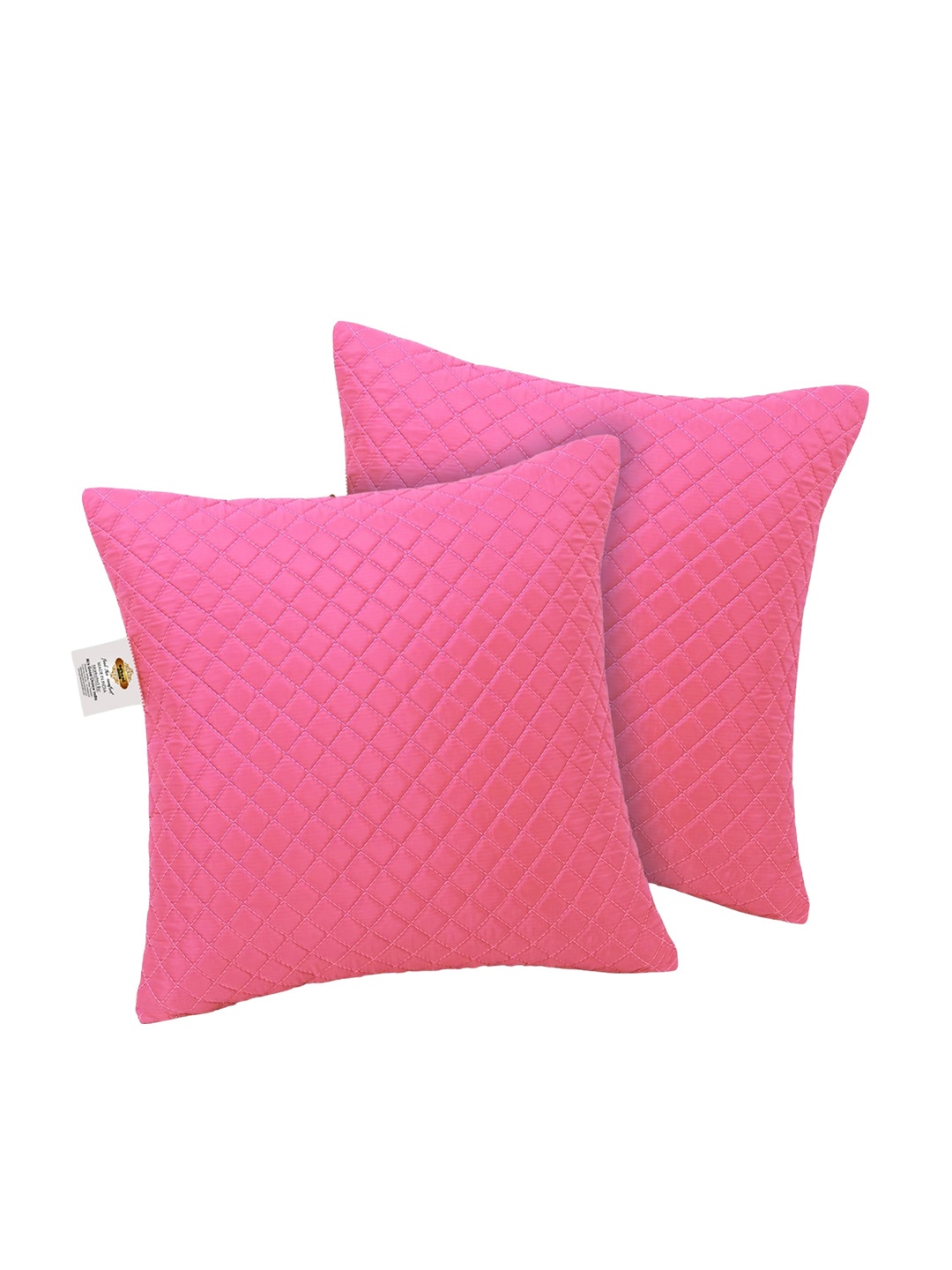 

Adbeni Pink 2 Pieces Quilted Light Weight Soft Pre-Filled Cushions